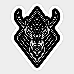 King of Deer (White) Sticker